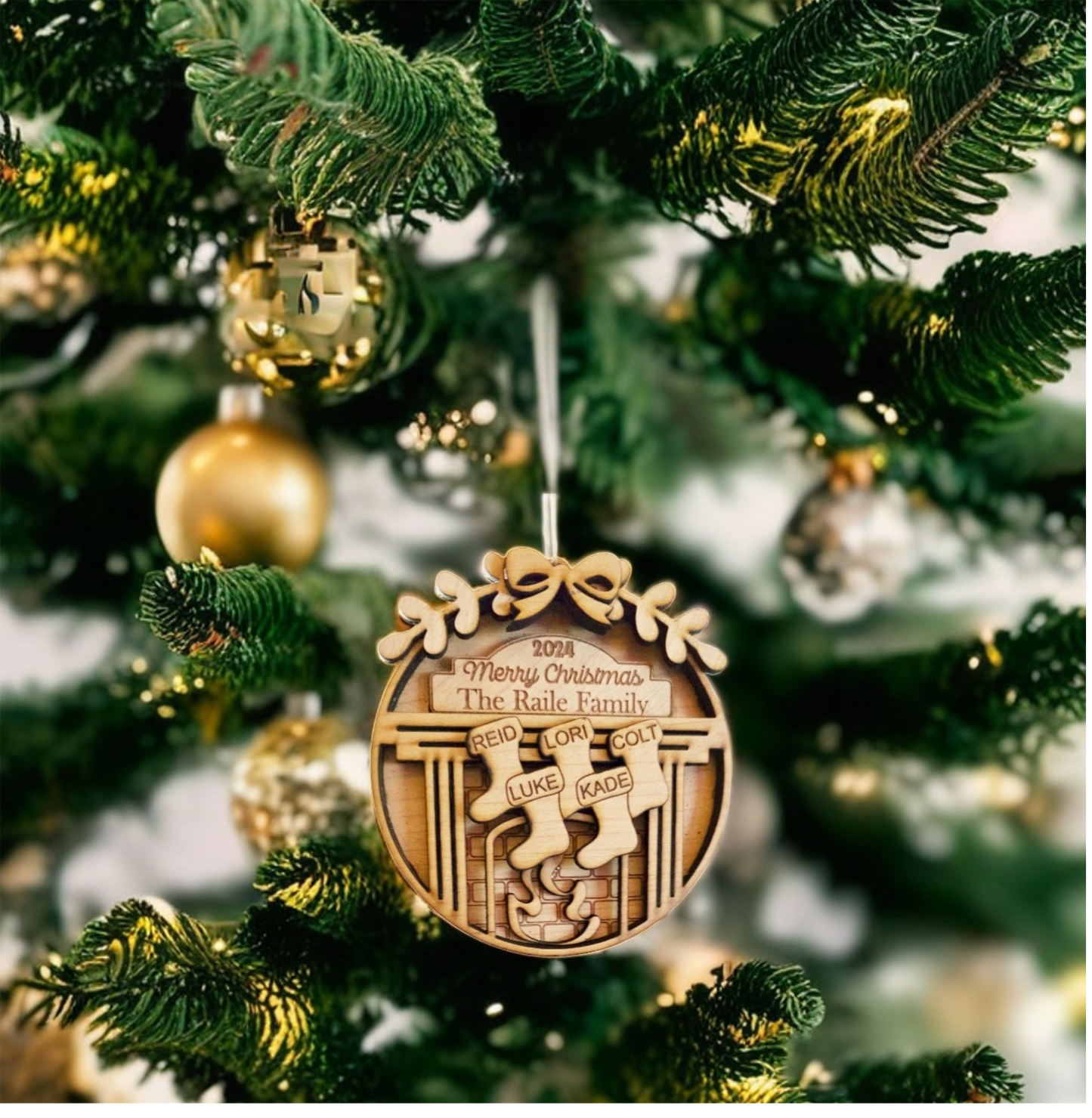 Family Christmas Stocking Ornament