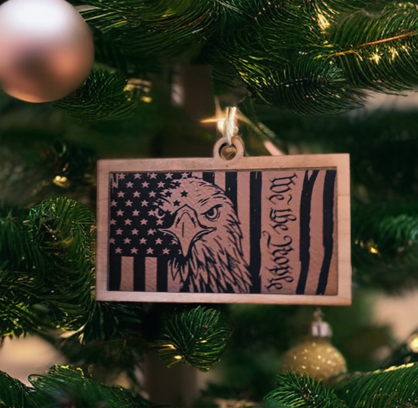 Leather We The People Ornament