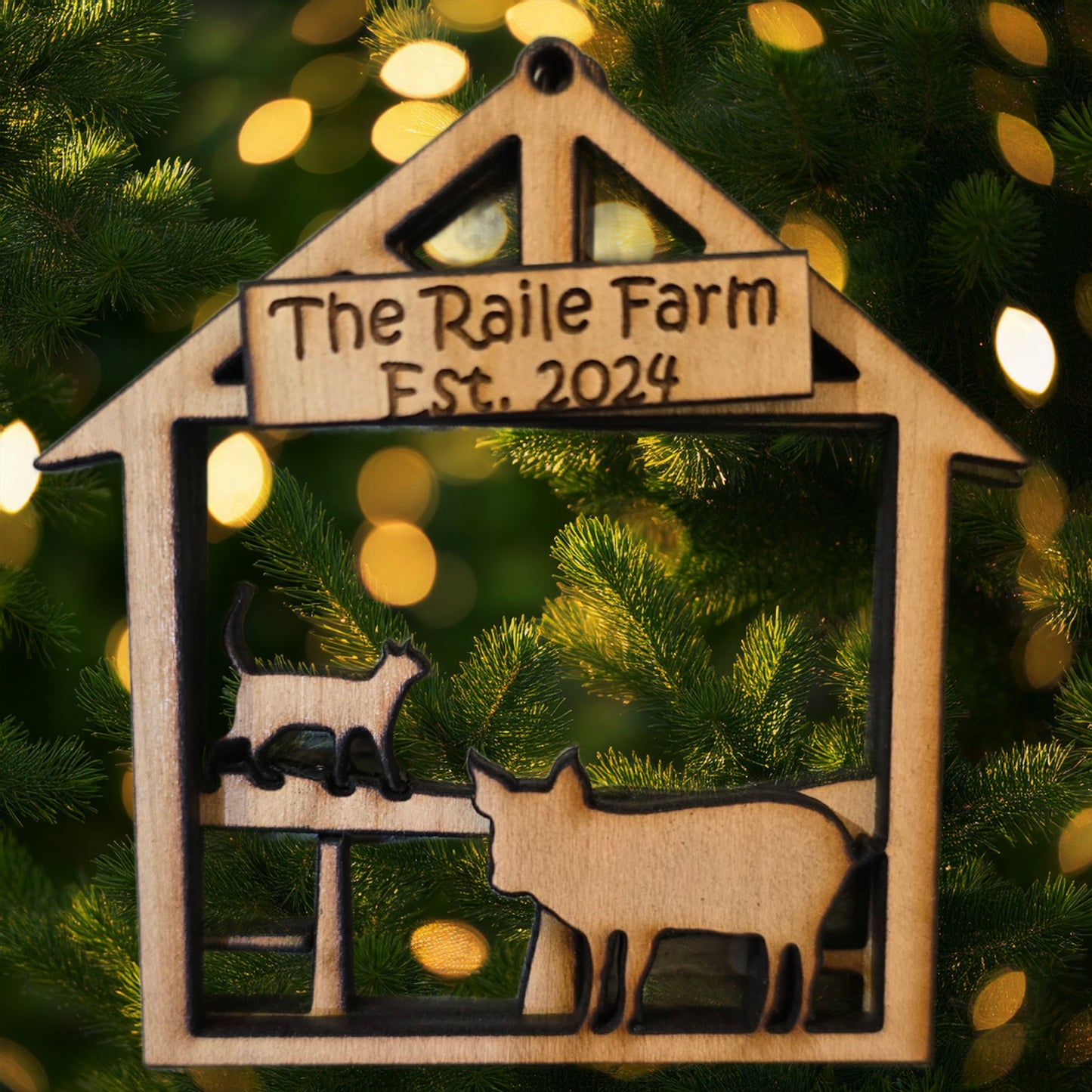 CW Cat and Pig Ornament