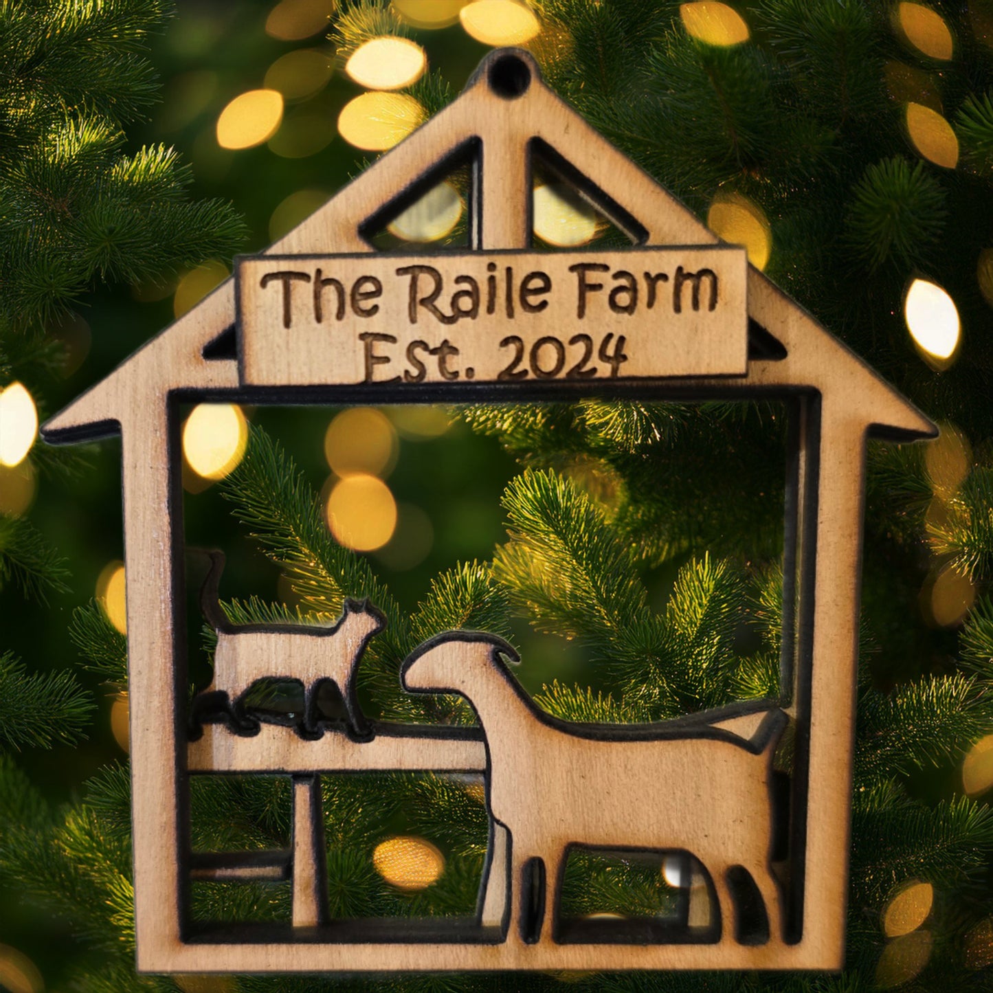 CW Cat and Goat Ornament