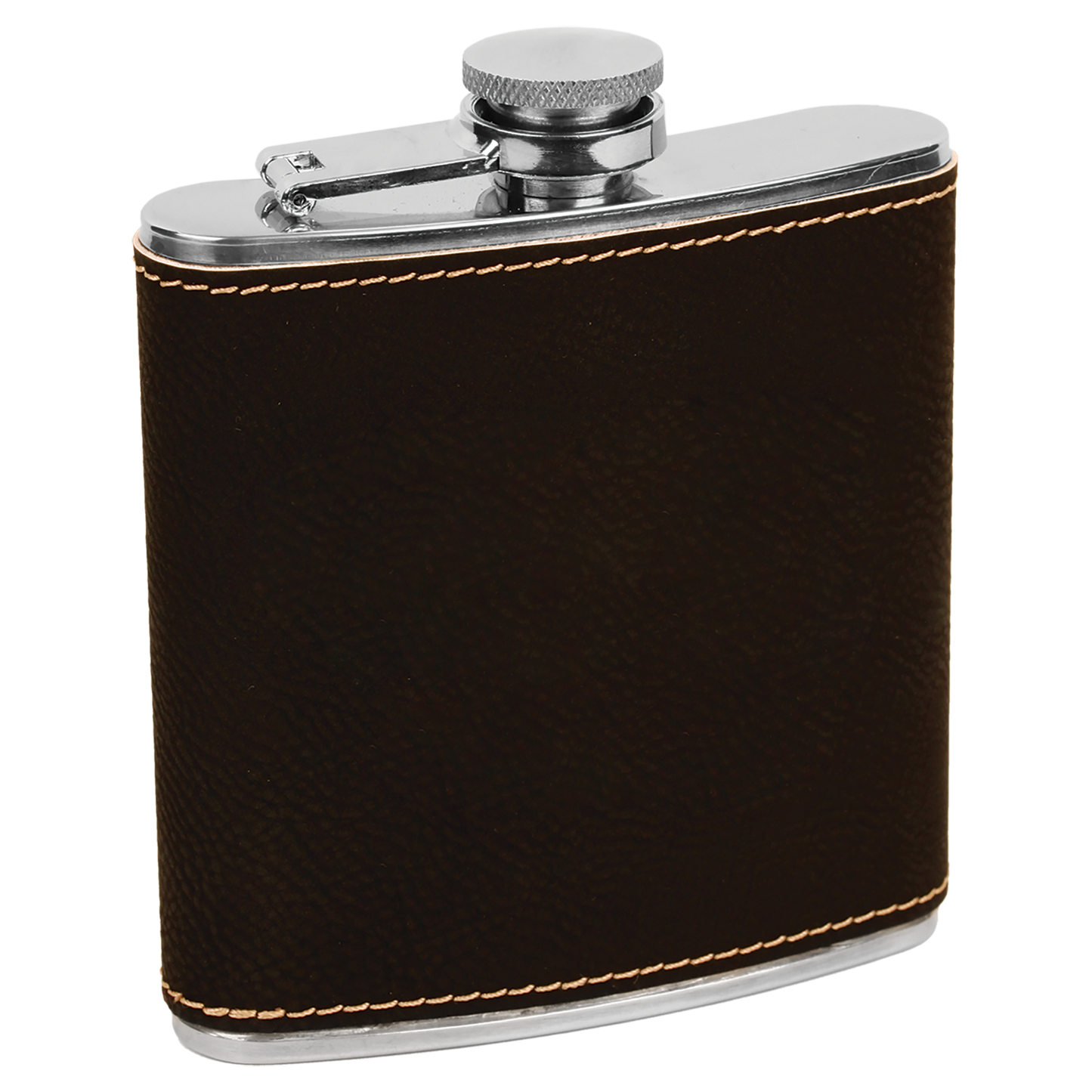 6 OZ BLK/GLD LTHR FLASK