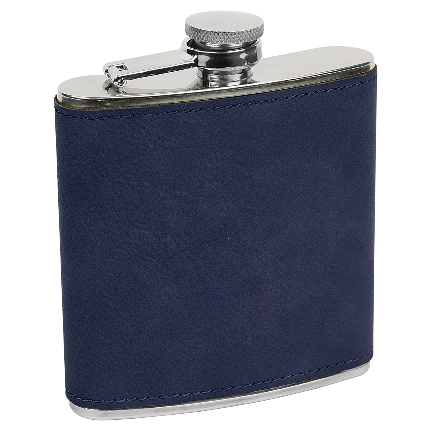 6 OZ BLU/BLK LTHR FLASK