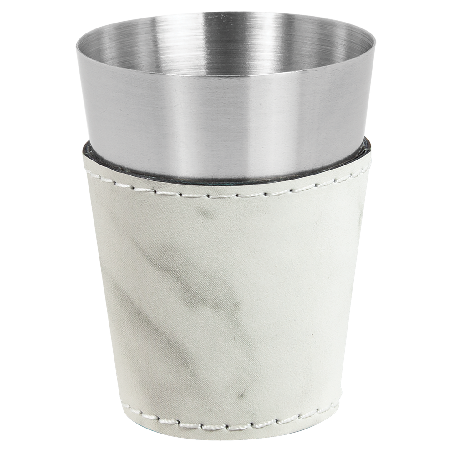 2 OZ WHT MRBL SHOT GLASS