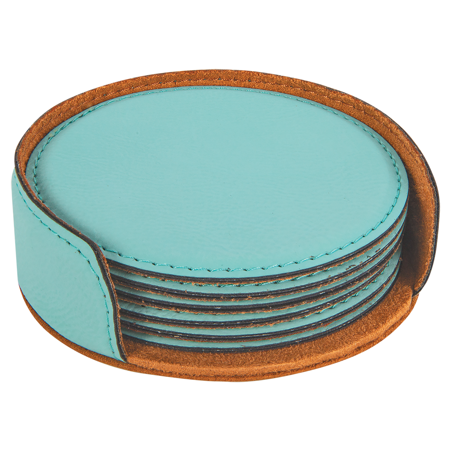 4" RND TEAL COASTER SET