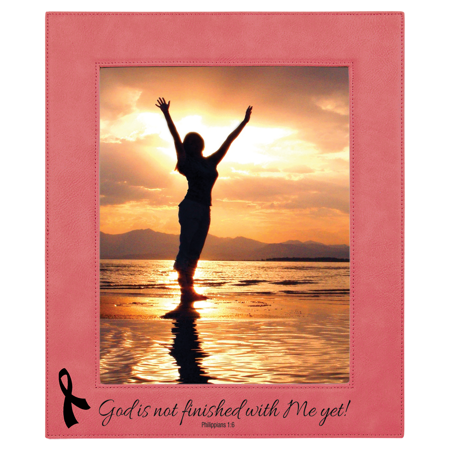 8X10 PINK LTHR PHOTO FRM