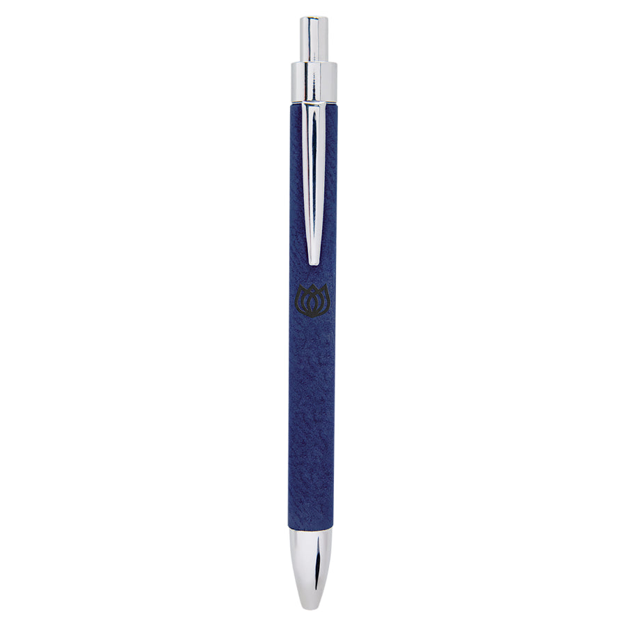 BLU/BLK LASER LEATHER PEN