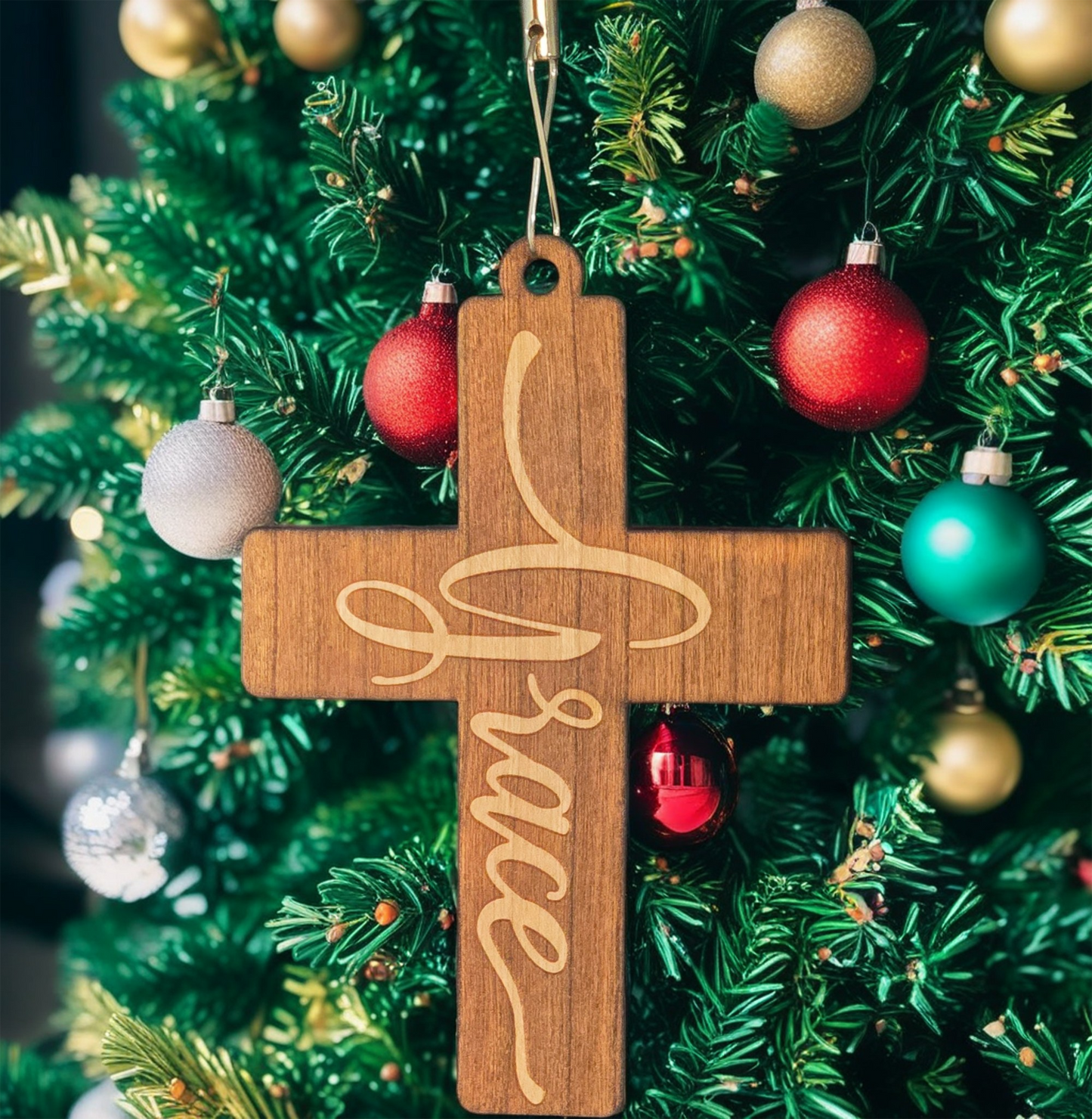 Cross Grace Ornament (Dark)