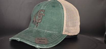 SFCHS "Indian Mom" Green Distressed Hat
