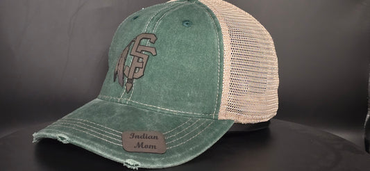 SFCHS "Indian Mom" Green Distressed Hat