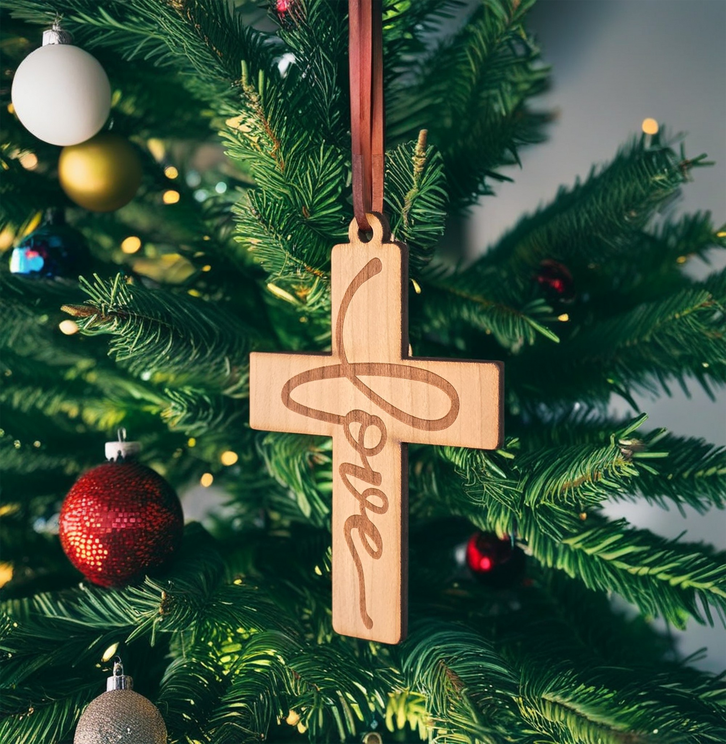 Cross Love Ornament (Light)