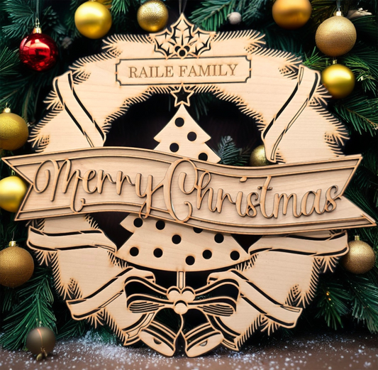 Wreath Door/Wall Wooden with Tree