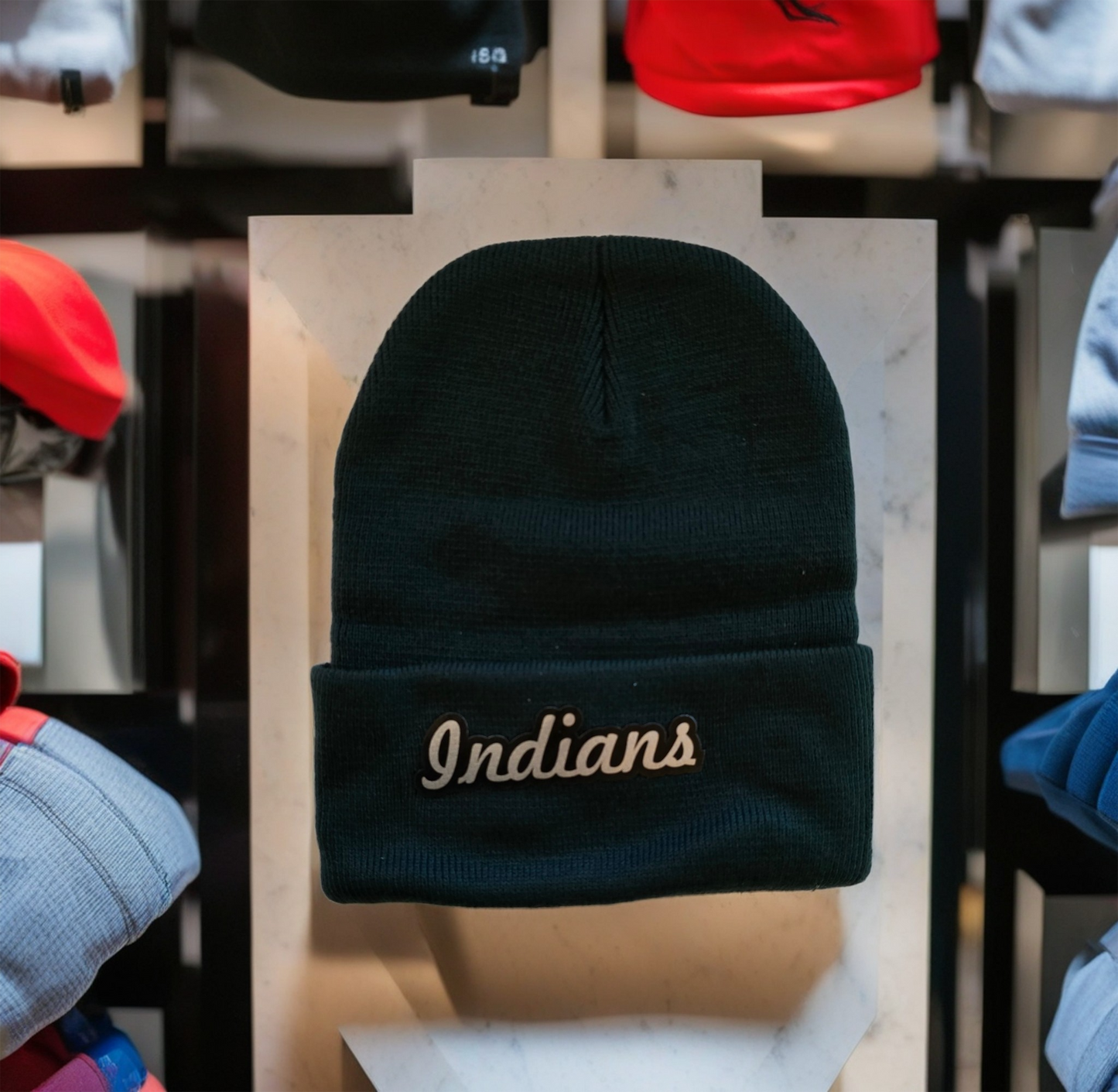 Beanie Dark Greenl Indians