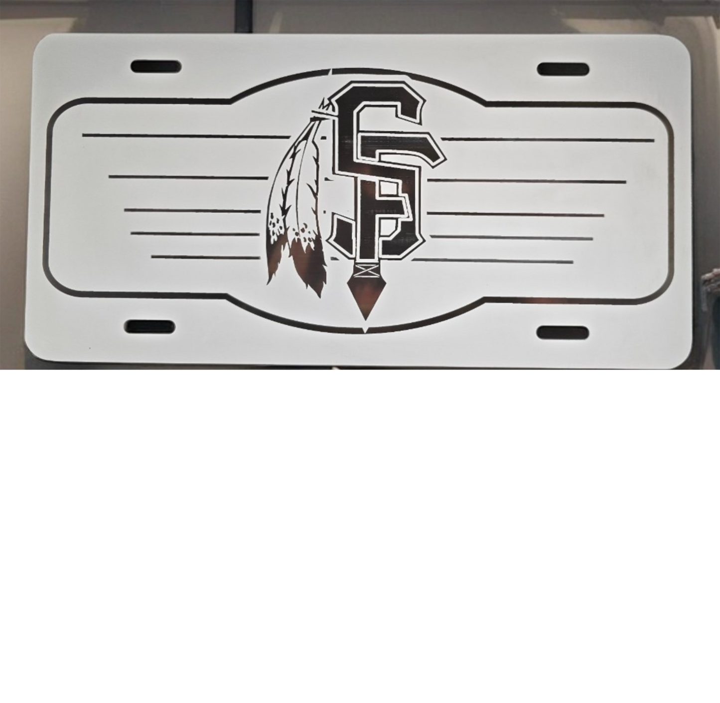 License Plate White/Black 1