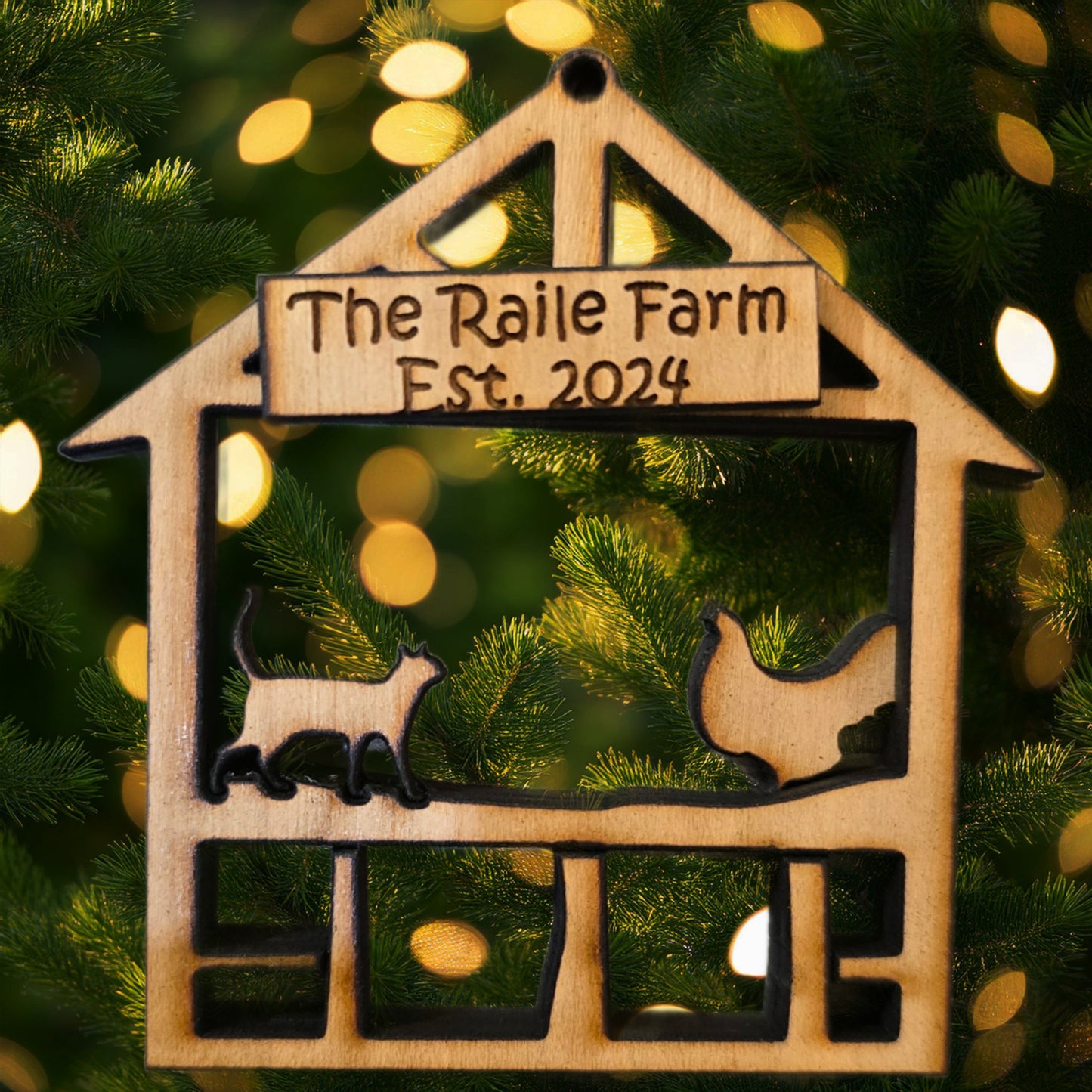 CW Cat and Chicken Ornament