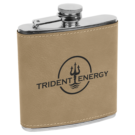 6 OZ LTHR FLASK