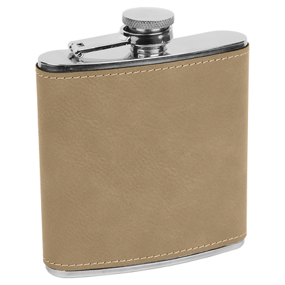 6 OZ LGHT BRWN LTHR FLASK