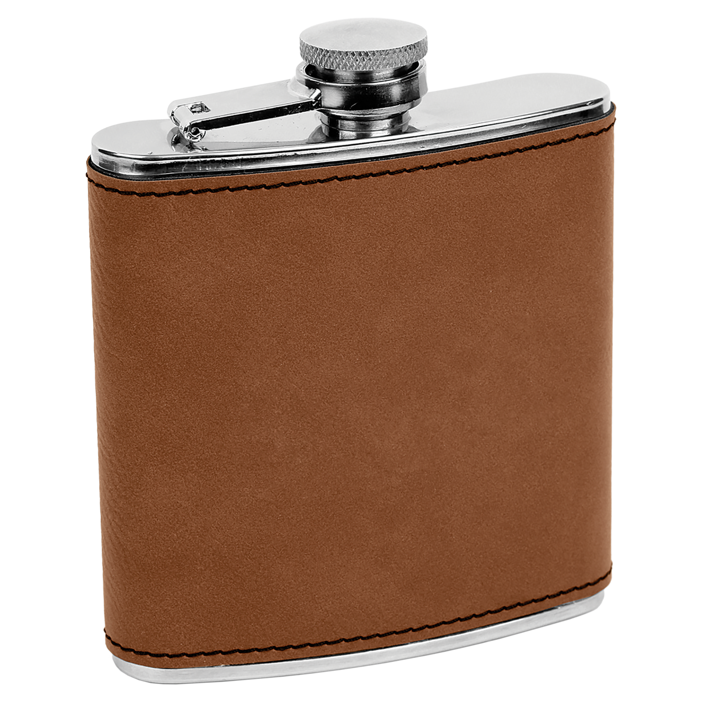 6 OZ DARK BRWN LTHR FLASK