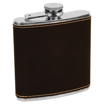 6 OZ BLK/GLD LTHR FLASK