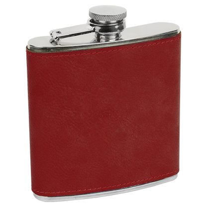 6 OZ Rosé LTHR FLASK