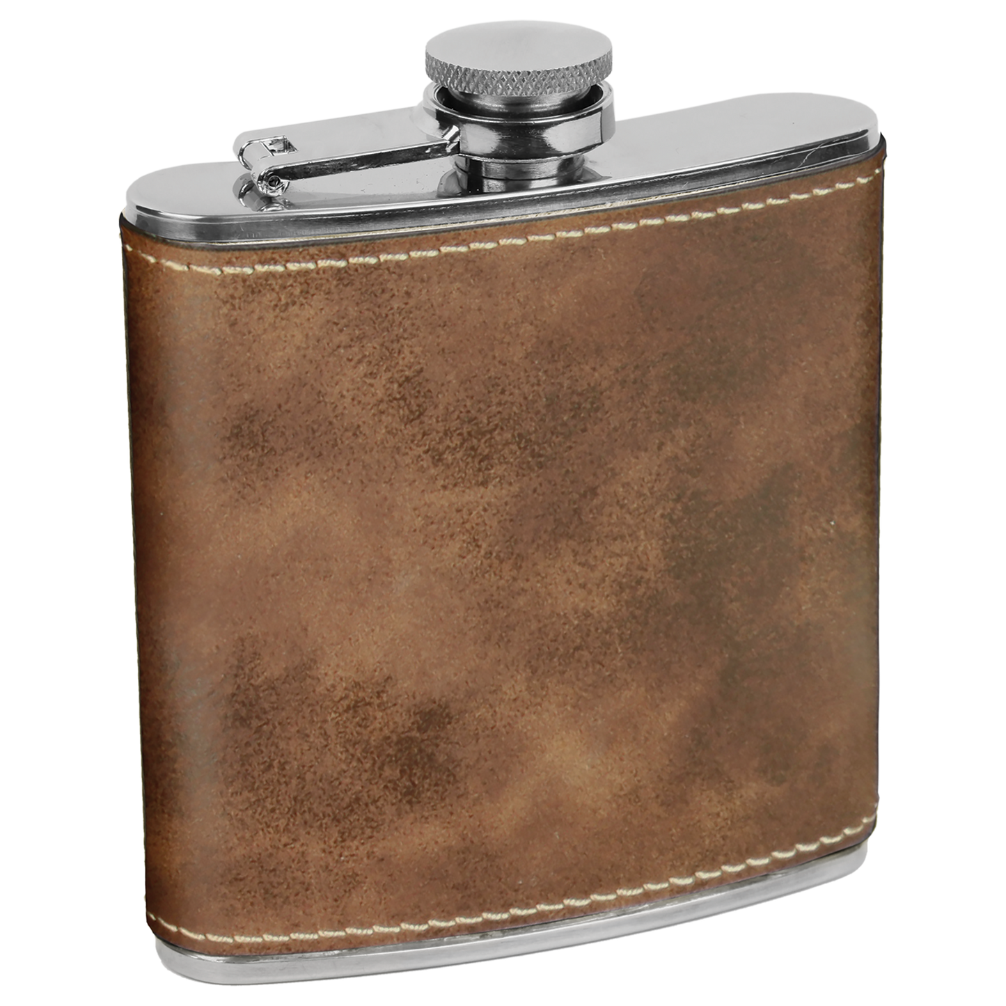 6 OZ RUSTIC/GLD LTHR FLSK