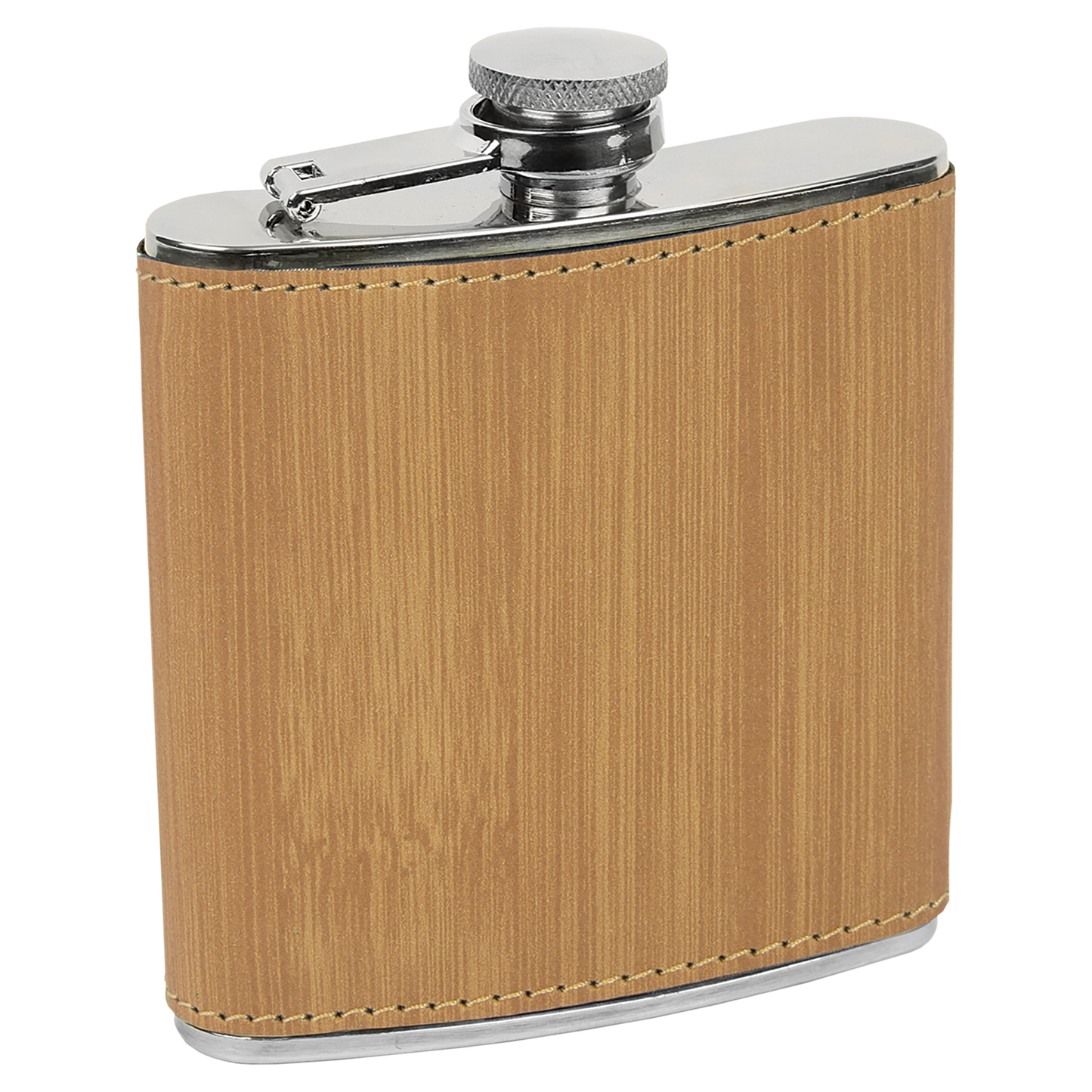 6 OZ BAMBOO LTHR FLASK