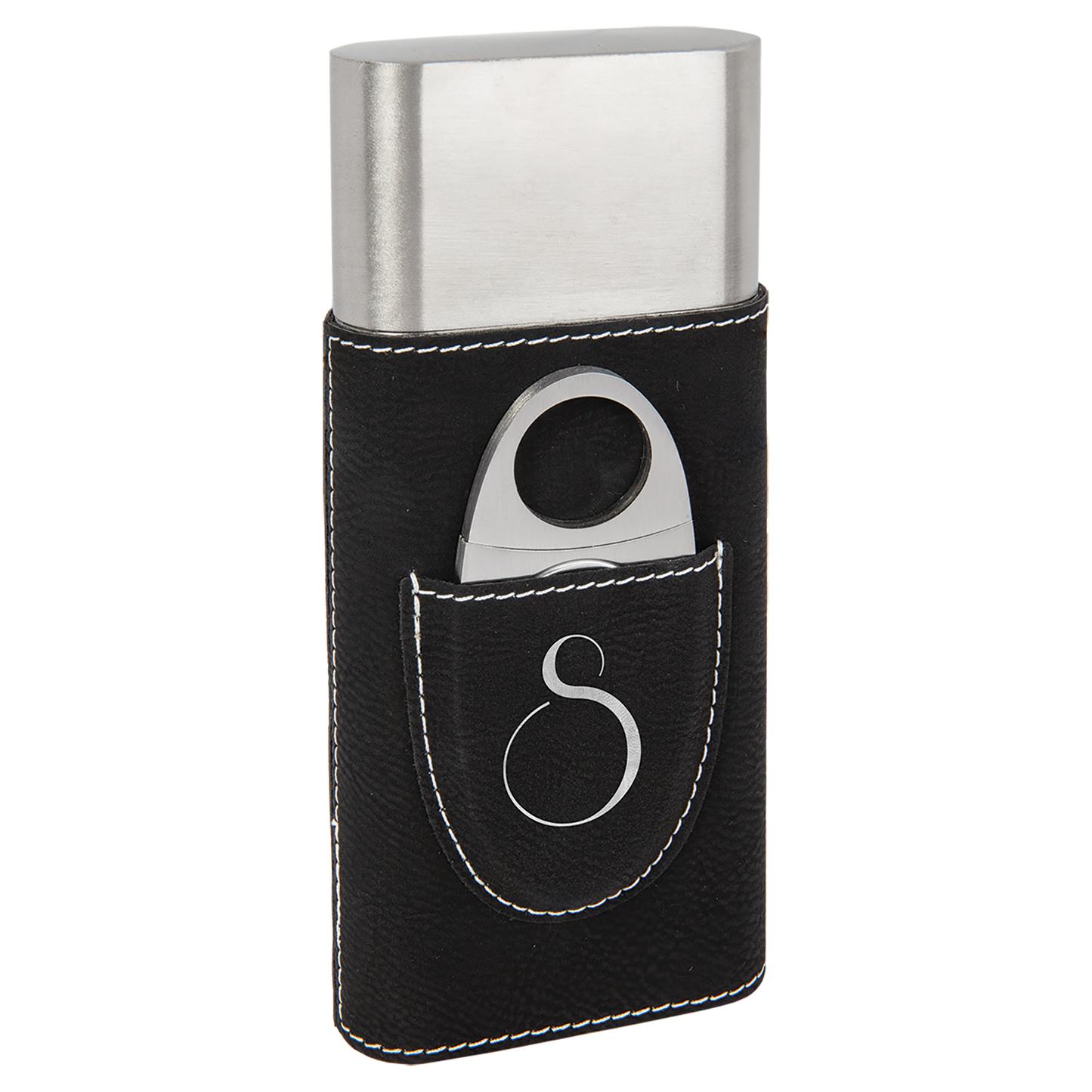 BLK/SLV CIGAR CS W/CUTTER