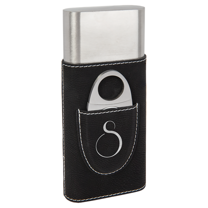 BLK/SLV CIGAR CS W/CUTTER