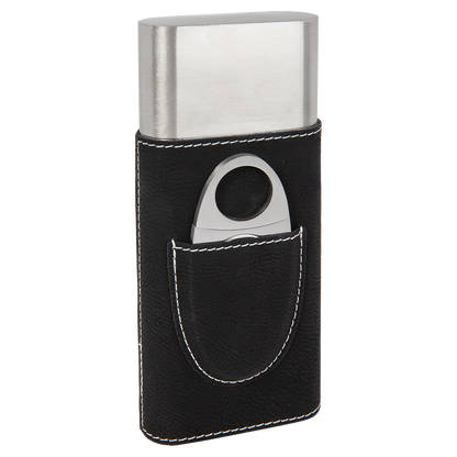 BLK/SLV CIGAR CS W/CUTTER