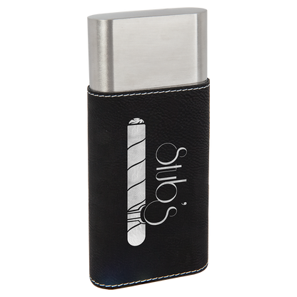BLK/SLV CIGAR CS W/CUTTER
