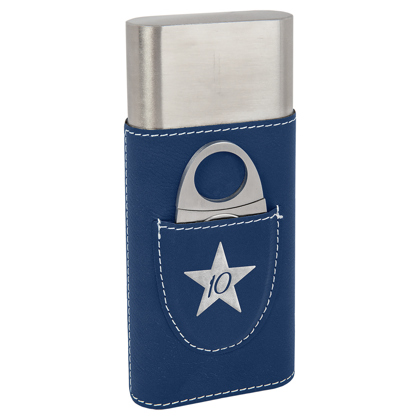 BLU/SLV CIGAR CS W/CUTTER