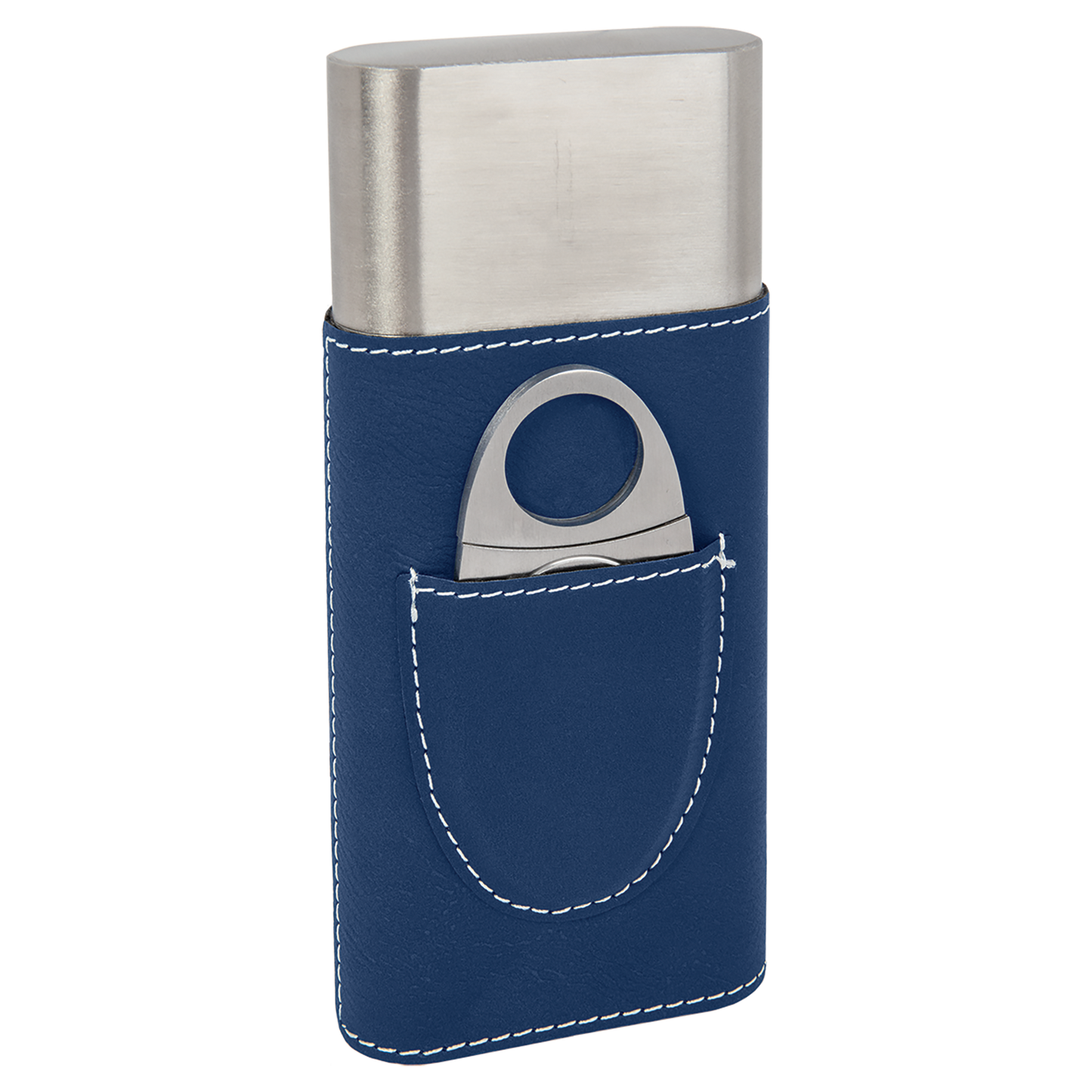 BLU/SLV CIGAR CS W/CUTTER