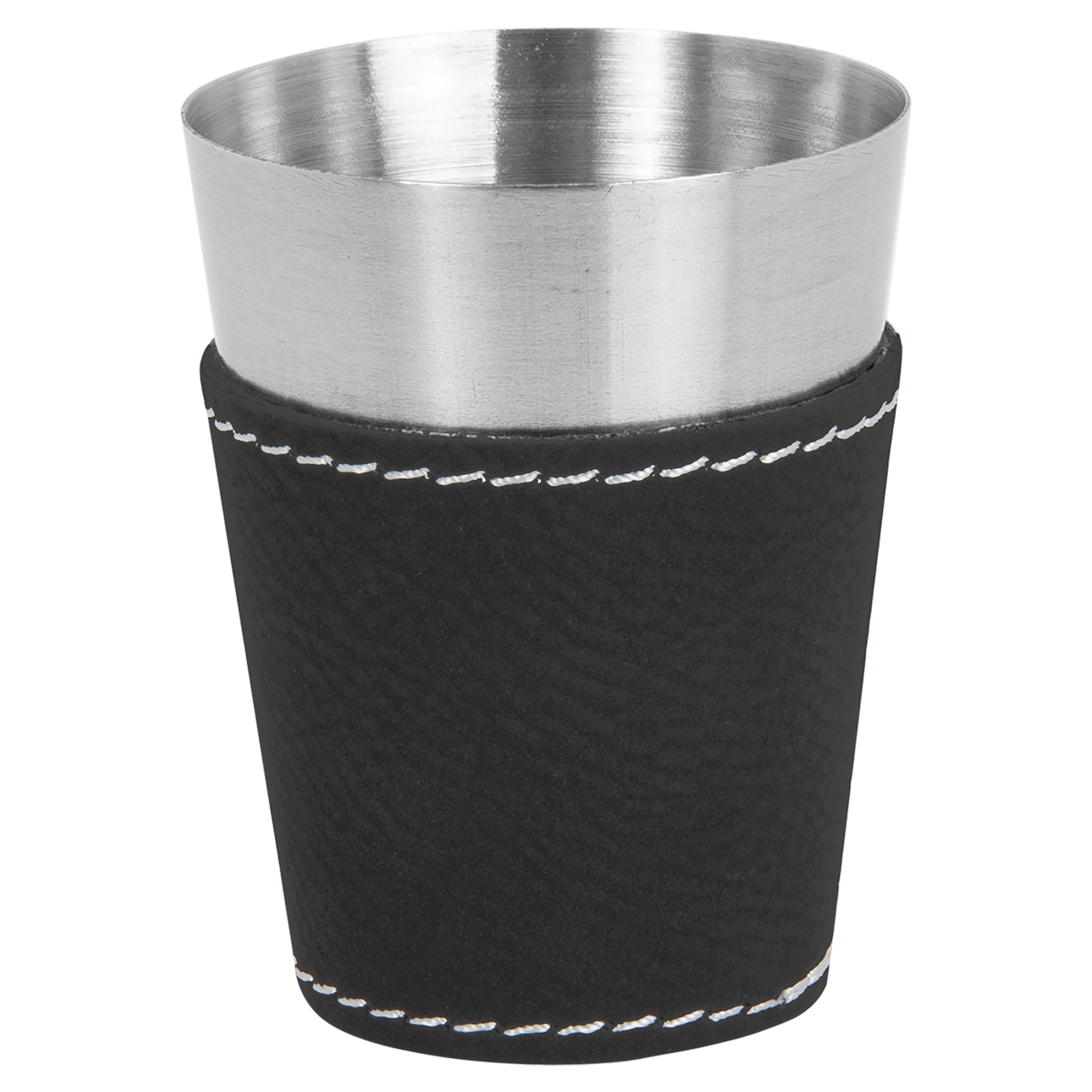 2 OZ BLK/SLV SHOT GLASS
