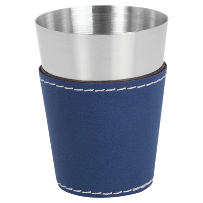 2 OZ BLU/SLV SHOT GLASS