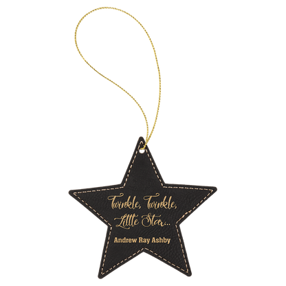 4X4 BLK/GLD STAR ORNAMENT