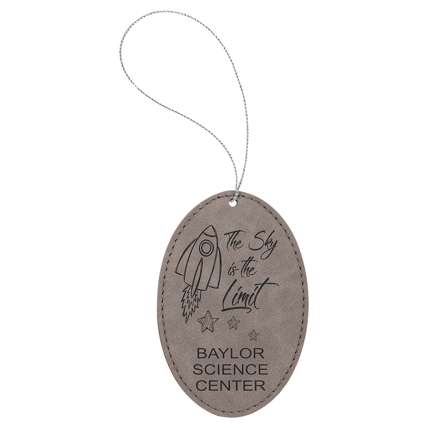 3X4.5" GRAY OVAL ORNAMENT
