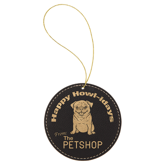 3.75"BLK/GLD RND ORNAMENT