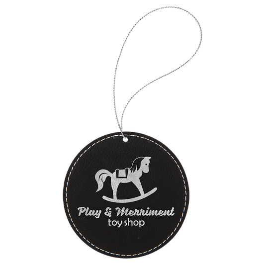 3.75"BLK/SLV RND ORNAMENT