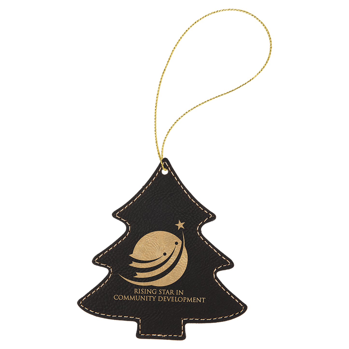 4X4.25BLK/GLD TREE ORNMNT
