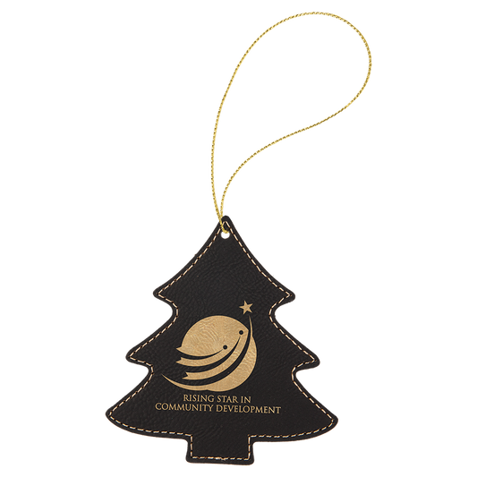 4X4.25BLK/GLD TREE ORNMNT
