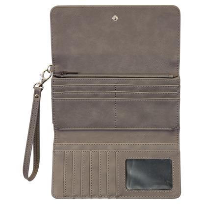 7.5X4 GRAY WALLET W/STRAP