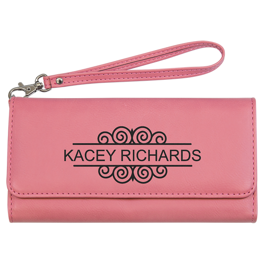 7.5X4 PINK WALLET W/STRAP