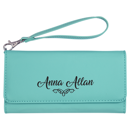 7.5X4 TEAL WALLET W/STRAP