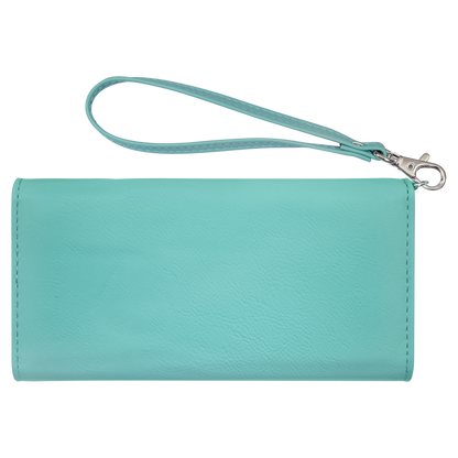 7.5X4 TEAL WALLET W/STRAP