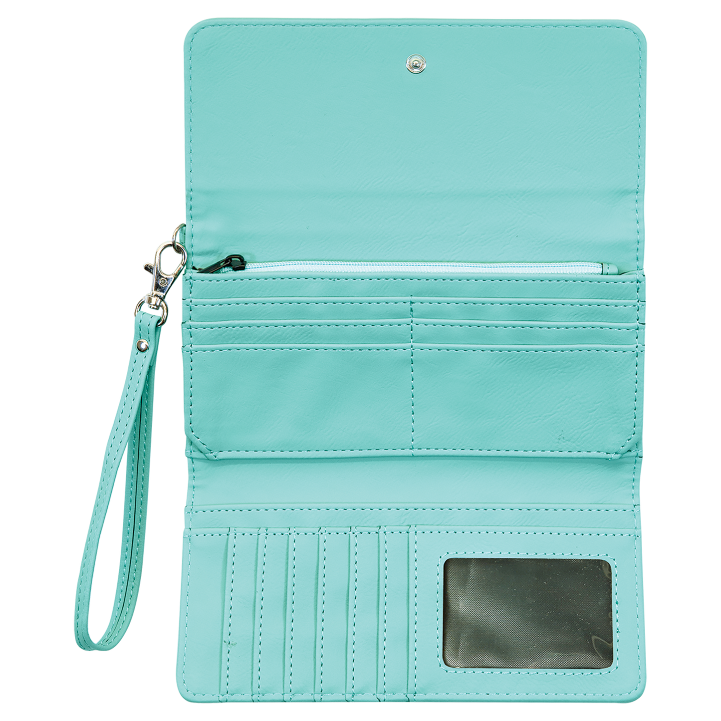 7.5X4 TEAL WALLET W/STRAP