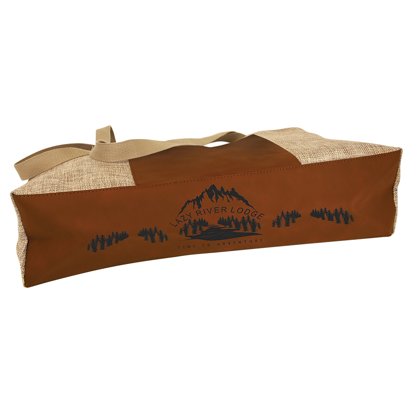 19X12 BURLAP/RAWHIDE BAG