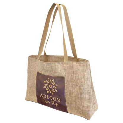 19X12BURLAP W/RSTC/GLD BG