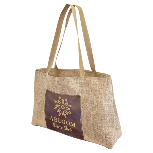 19X12BURLAP W/RSTC/GLD BG