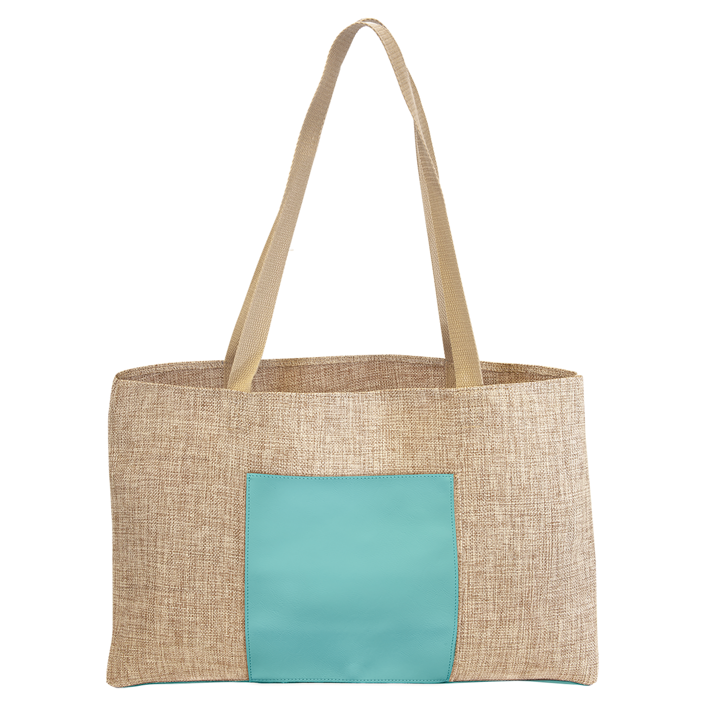 19X12 BURLAP W/TEAL BAG