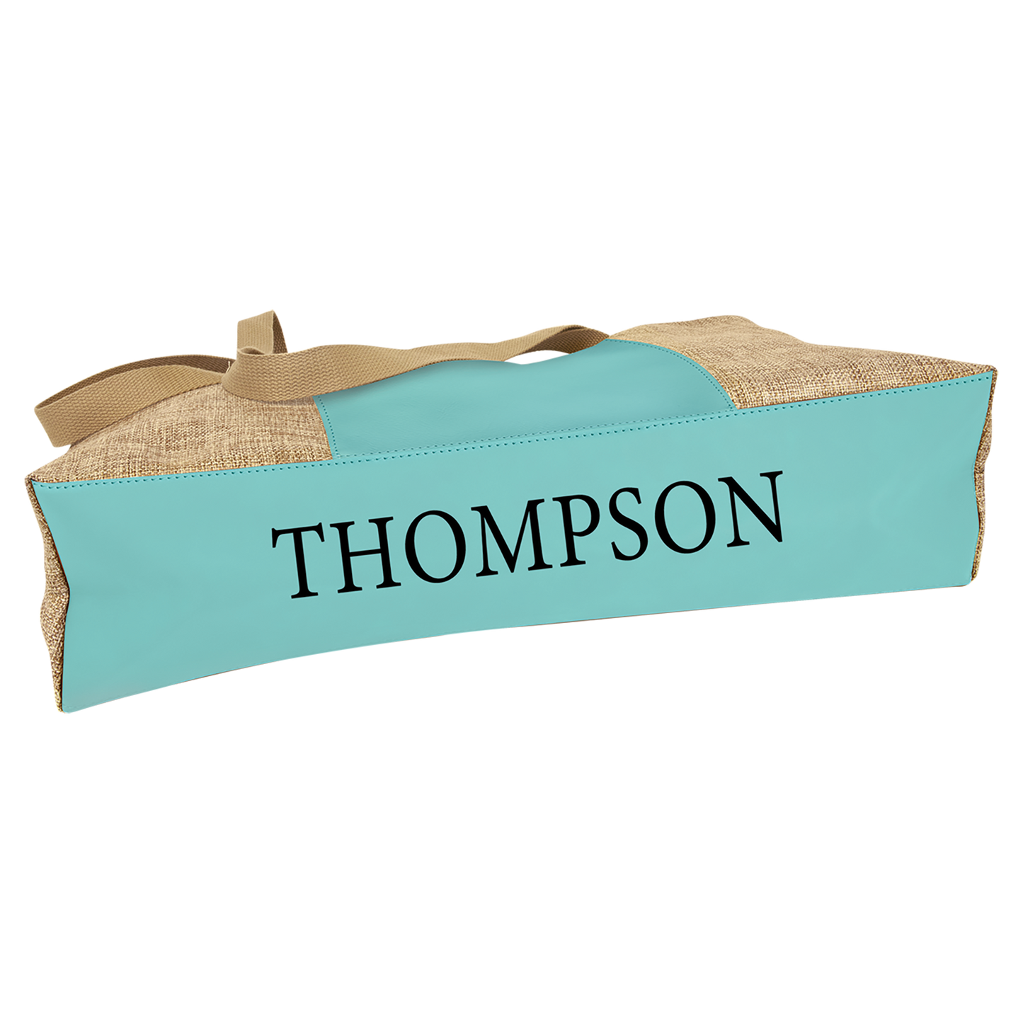 Burlap Bags with Lasered Leatherette with Pocket and Gusset