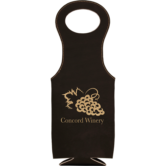 BLK/GLD LSR LTHR WINE BAG